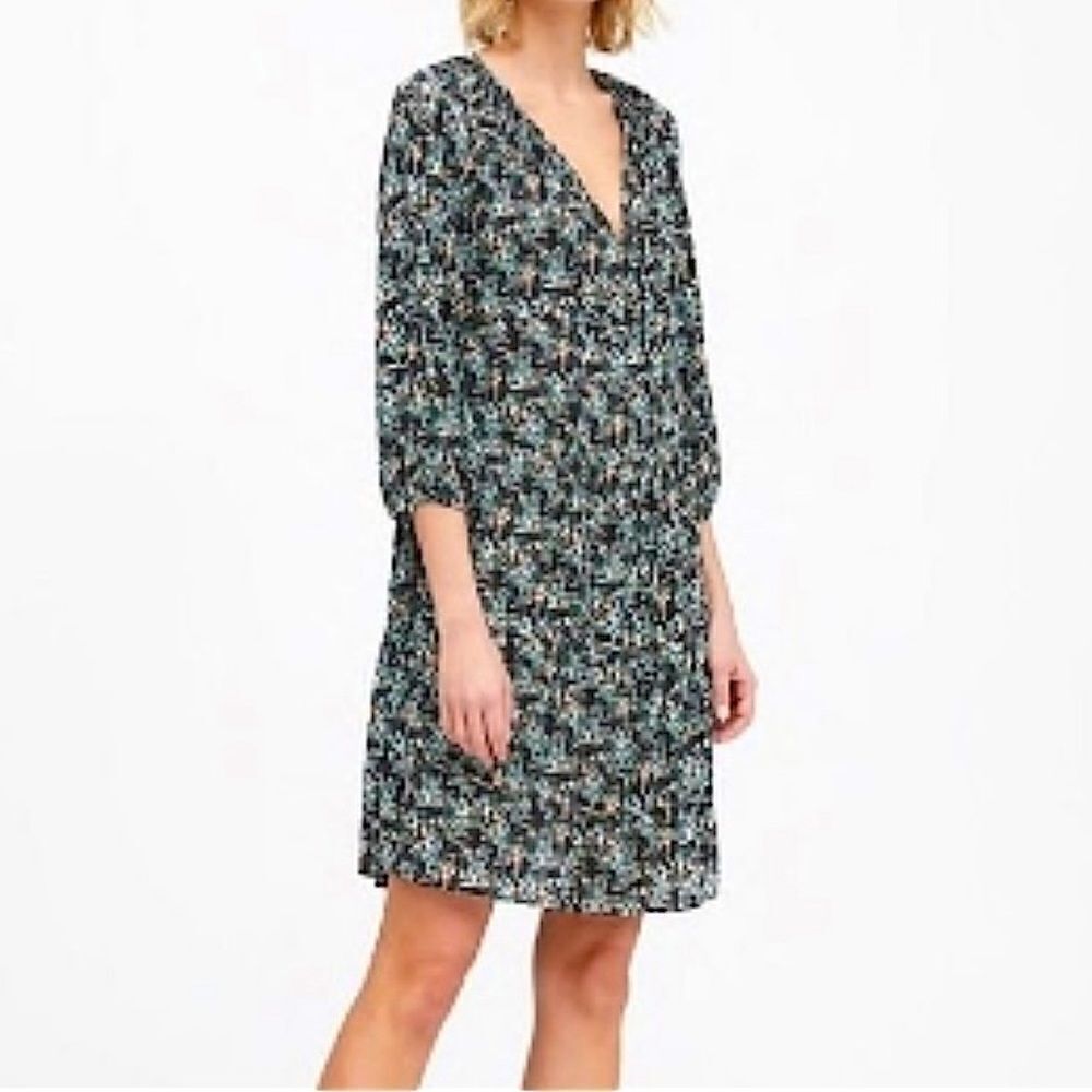 NWT Banana Republic Floral Swing Dress in Black Orange and Green‎ Size Small